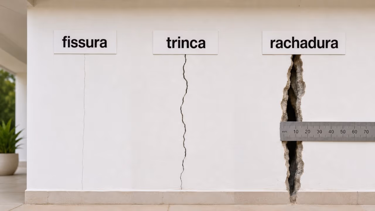 Qual é a diferença entre trinca, fissura e rachadura e como saber quando chamar um profissional