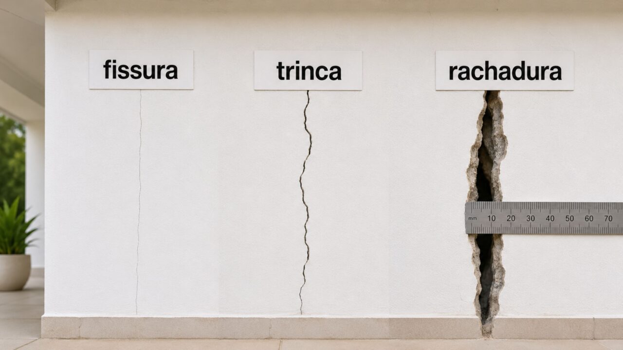 Qual é a diferença entre trinca, fissura e rachadura e como saber quando chamar um profissional