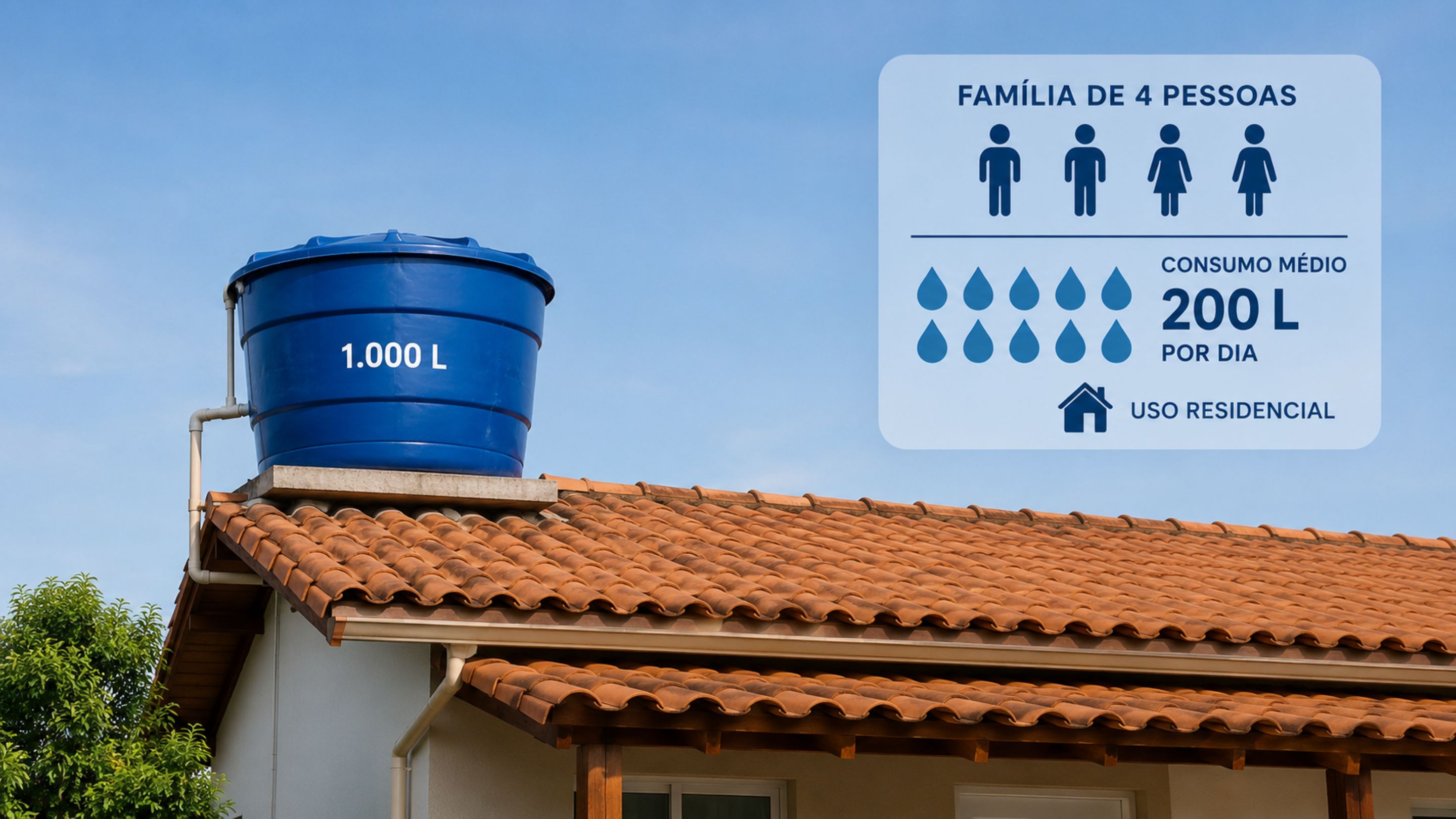 Qual o tamanho e quantos litros uma caixa d’água deve ter para cada pessoa na casa?