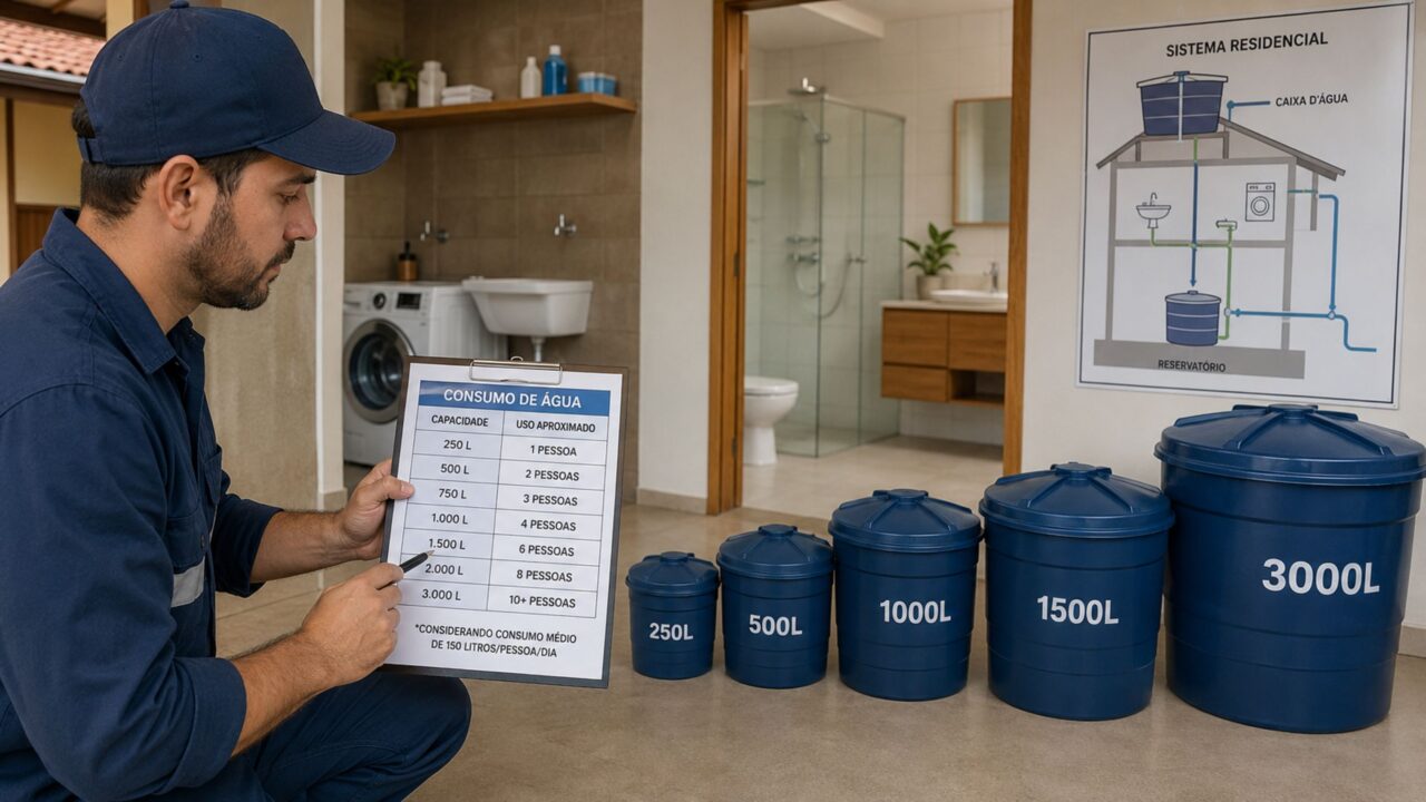 Qual o tamanho e quantos litros uma caixa d'água deve ter para cada pessoa na casa?