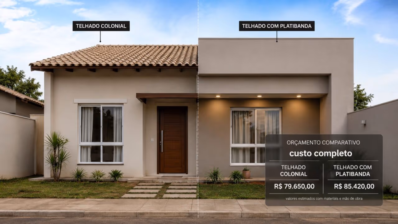 Telhado colonial ou embutido? A opção moderna nem sempre é a mais barata no fim da obra