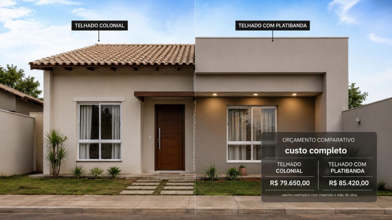 Telhado colonial ou embutido? A opção moderna nem sempre é a mais barata no fim da obra