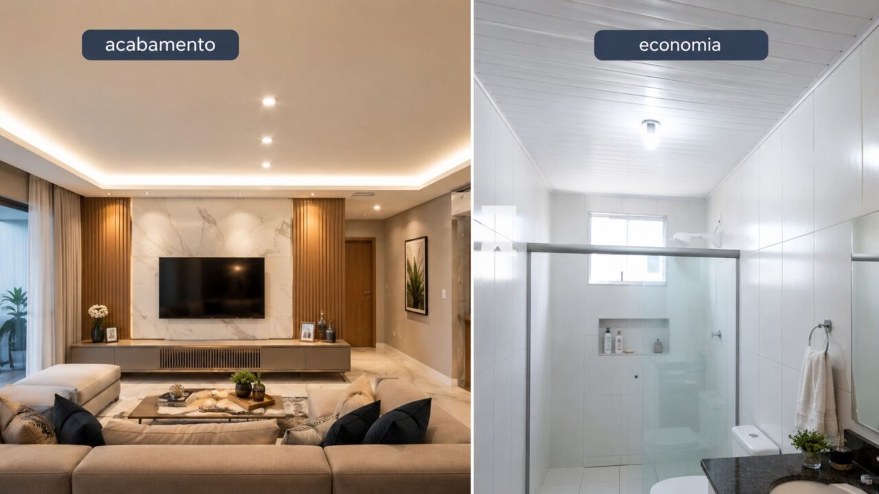 Gesso ou PVC? O material ideal para o teto depende da umidade e do visual que você espera