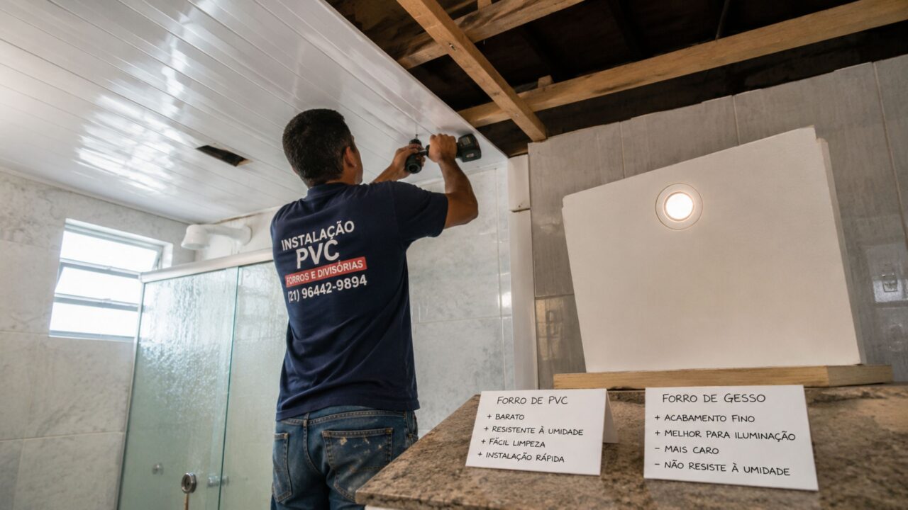 Gesso ou PVC? O material ideal para o teto depende da umidade e do visual que você espera