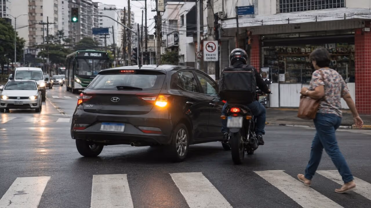 Motoristas que acham que têm preferência após usar a seta precisam conhecer o art. 44 do CTB