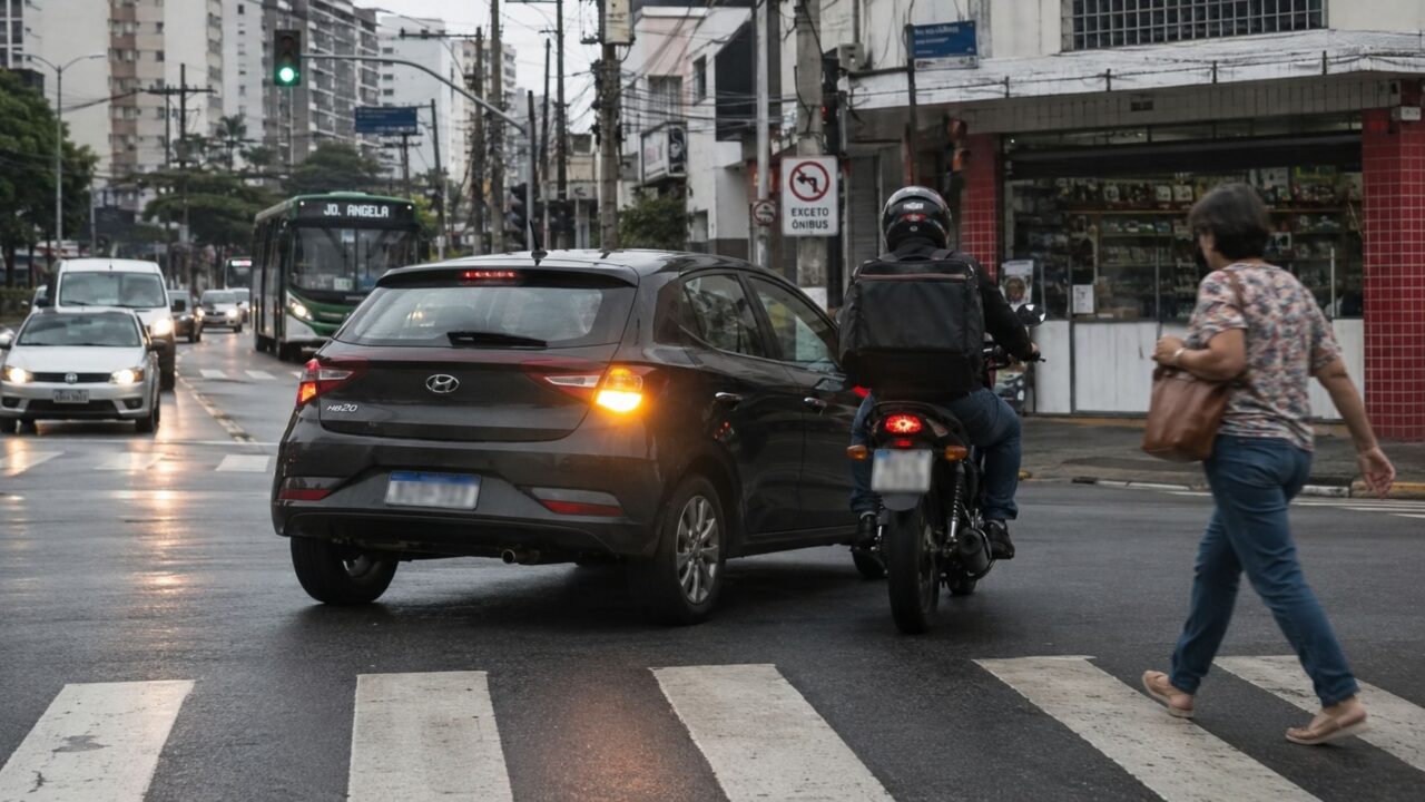 Motoristas que acham que têm preferência após usar a seta precisam conhecer o art. 44 do CTB