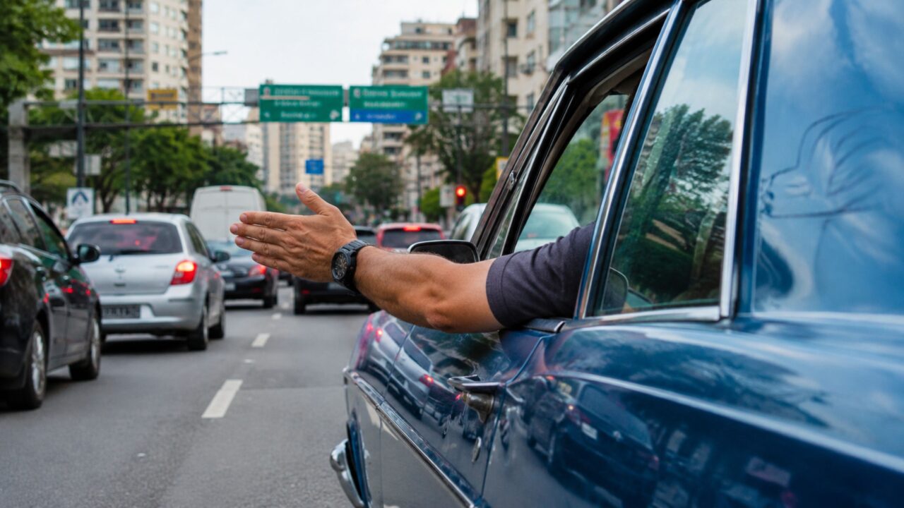Motoristas: o que significa quando levantam o braço para fora da janela