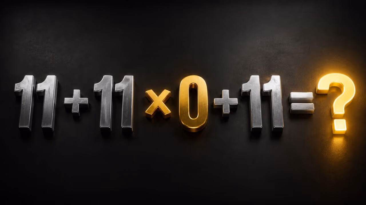 A pegadinha matemática de 11 + 11 × 0 + 11 mostra por que o zero muda a conta inteira