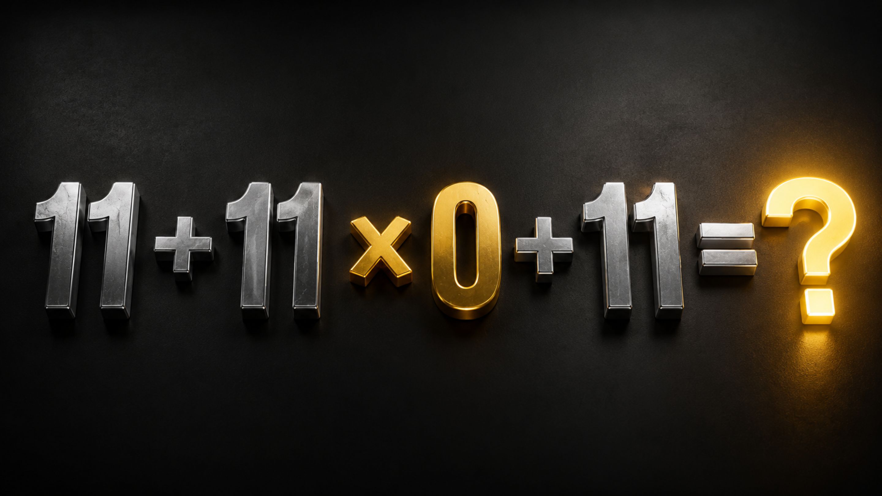 A pegadinha matemática de 11 + 11 × 0 + 11 mostra por que o zero muda a conta inteira