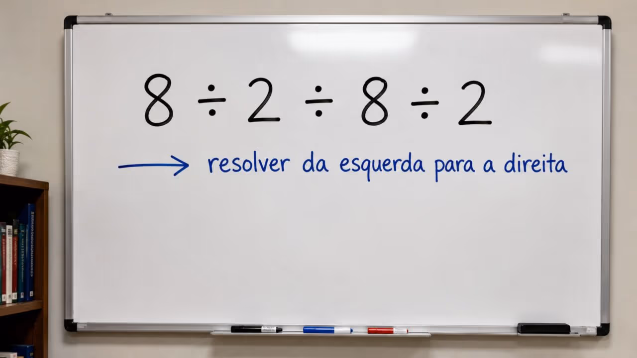 O erro escondido em 8 ÷ 2 ÷ 8 ÷ 2 que derruba metade das pessoas que tentam