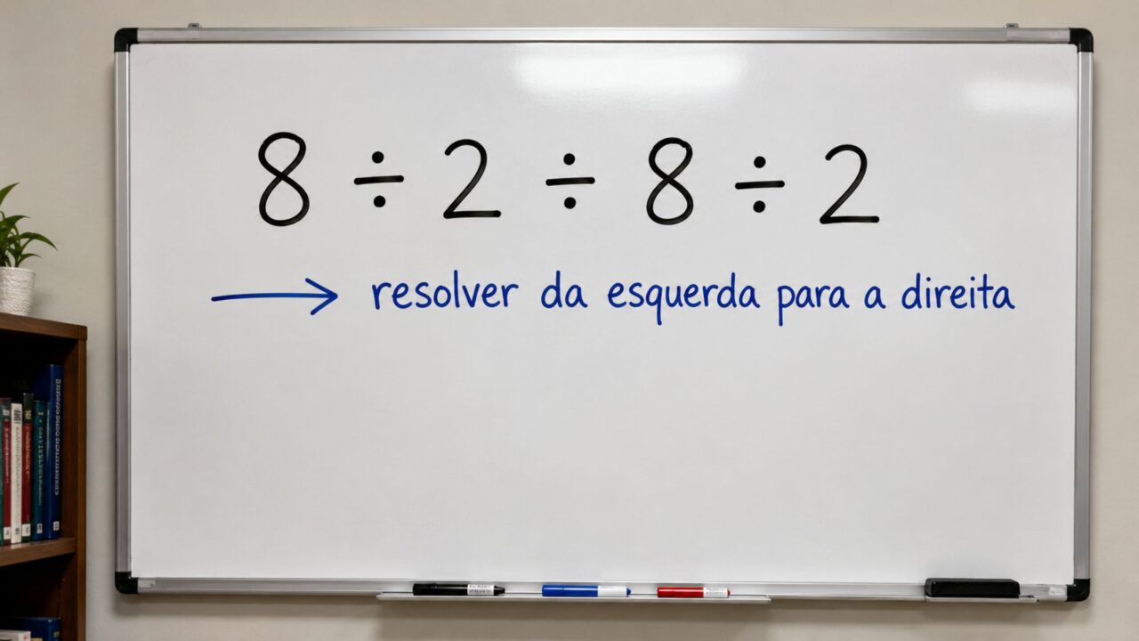 O erro escondido em 8 ÷ 2 ÷ 8 ÷ 2 que derruba metade das pessoas que tentam