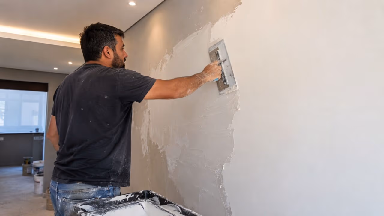 Pedreiro revela supermétodo para aplicação de gesso liso que deixa parede mais lisa e bonita no fim do processo