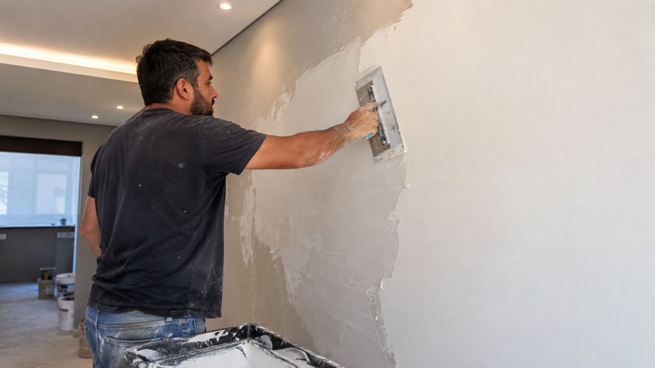 Pedreiro revela supermétodo para aplicação de gesso liso que deixa parede mais lisa e bonita no fim do processo