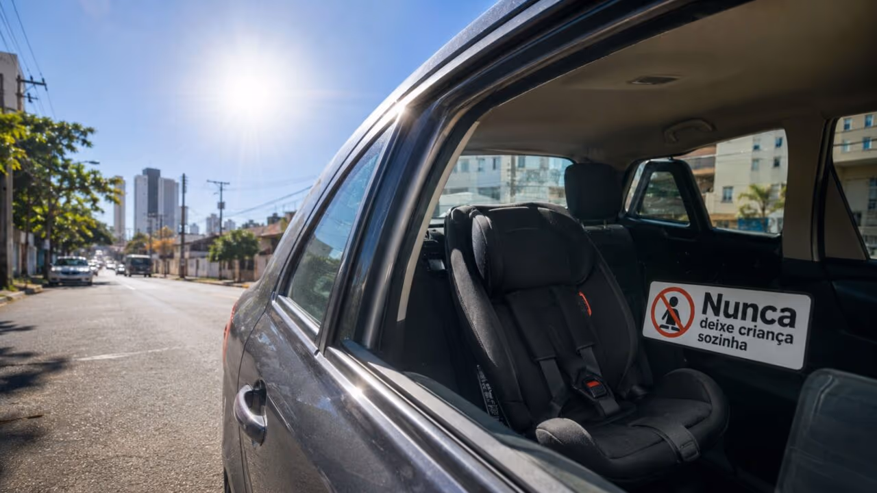 Motoristas que deixam criança sozinha no carro por poucos minutos precisam conhecer o Art. 168 do CTB