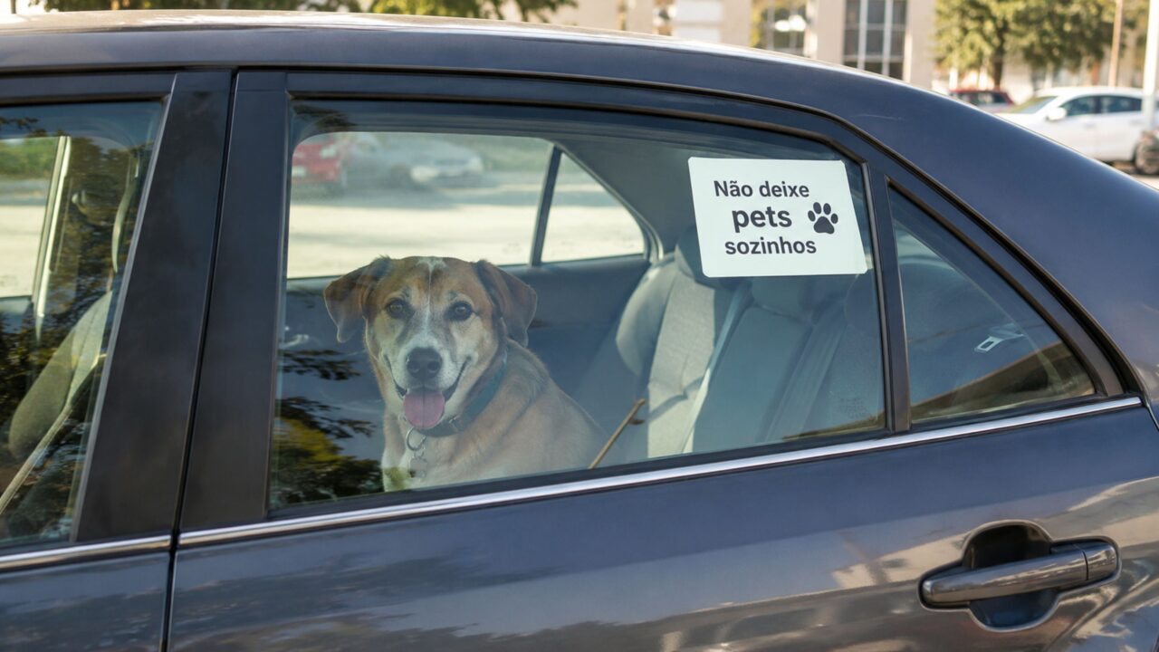 Motoristas que deixam animais sozinhos no carro precisam conhecer o art. 32 da Lei de maus-tratos animais