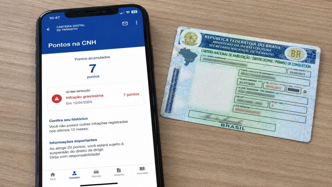 Motoristas que possuem a CNH com 20 pontos podem perder a carteira em até 12 meses com essa regra