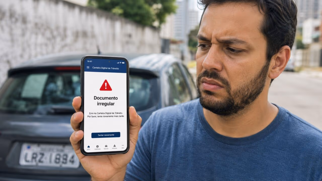 O erro no app da CNH digital que pode esconder multa, restrição ou documento irregular sem você saber