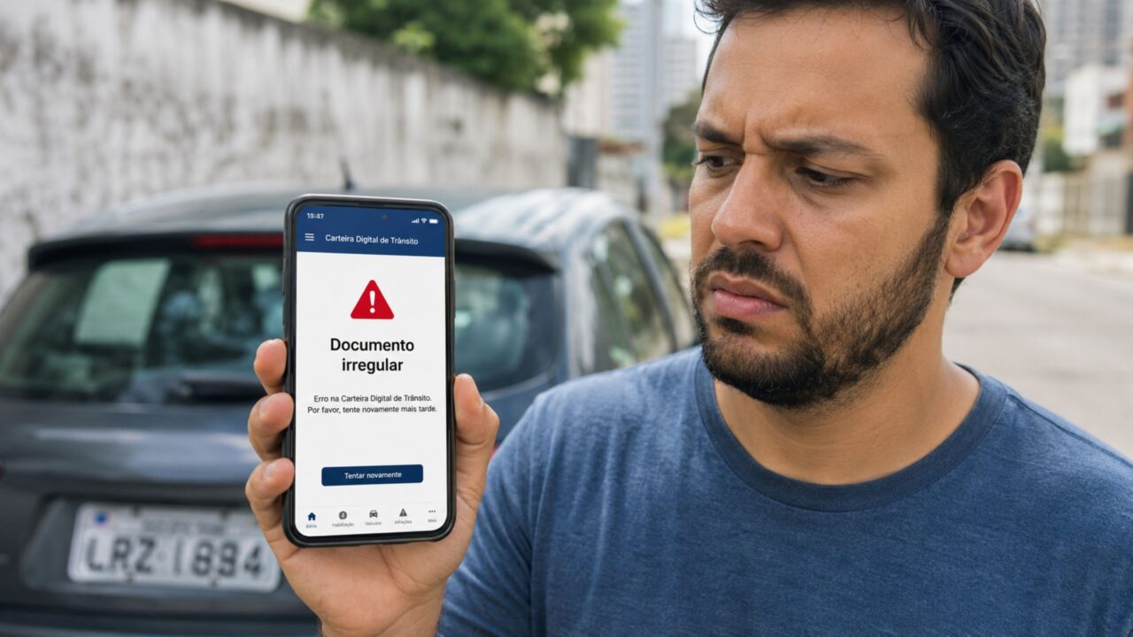 O erro no app da CNH digital que pode esconder multa, restrição ou documento irregular sem você saber