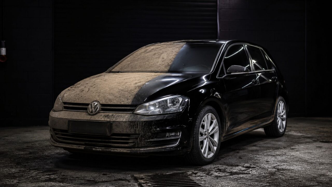 Homem encontra Golf abandonado na garagem de um prédio e o que encontra por baixo revela um segredo surpreendente