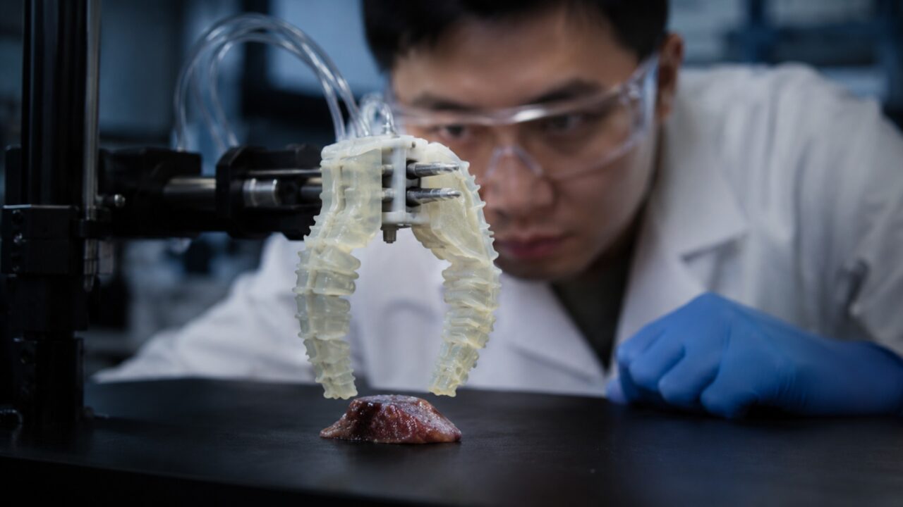 Cientistas de Harvard desenvolvem “músculo” artificial com impressora 3D que dobram, torcem e se contraem com isso abrem caminho para robôs mais flexíveis com garras inteligentes e máquinas com movimentos humanos