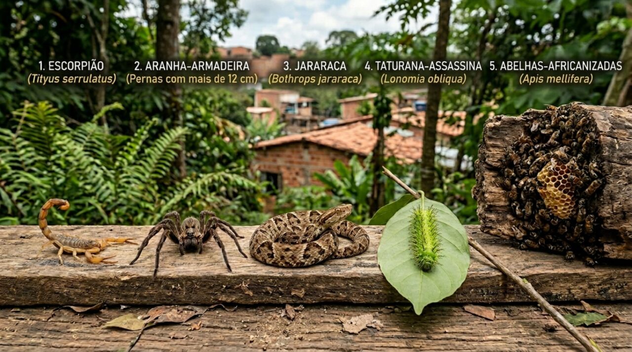 Top 5 animais mais peçonhentos no Brasil e como afastar cada um deles de casa
