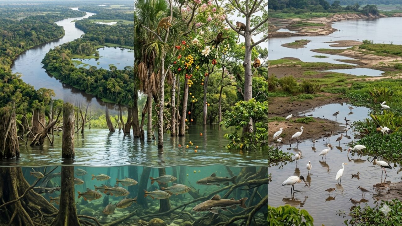 Como a hidrodinâmica do Rio Amazonas molda a biodiversidade das várzeas e dita o ciclo de vida da fauna regional