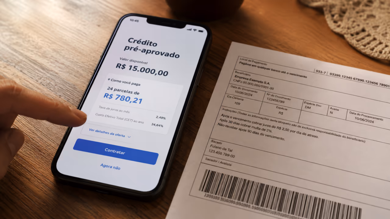 Crédito pré-aprovado no app parece solução, mas pode virar armadilha