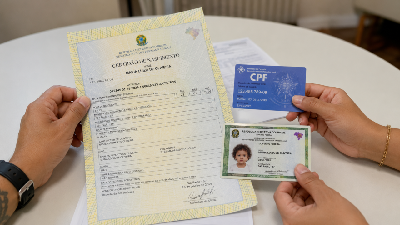 Criança precisa de CPF e identidade? Veja quais documentos os pais devem providenciar primeiro