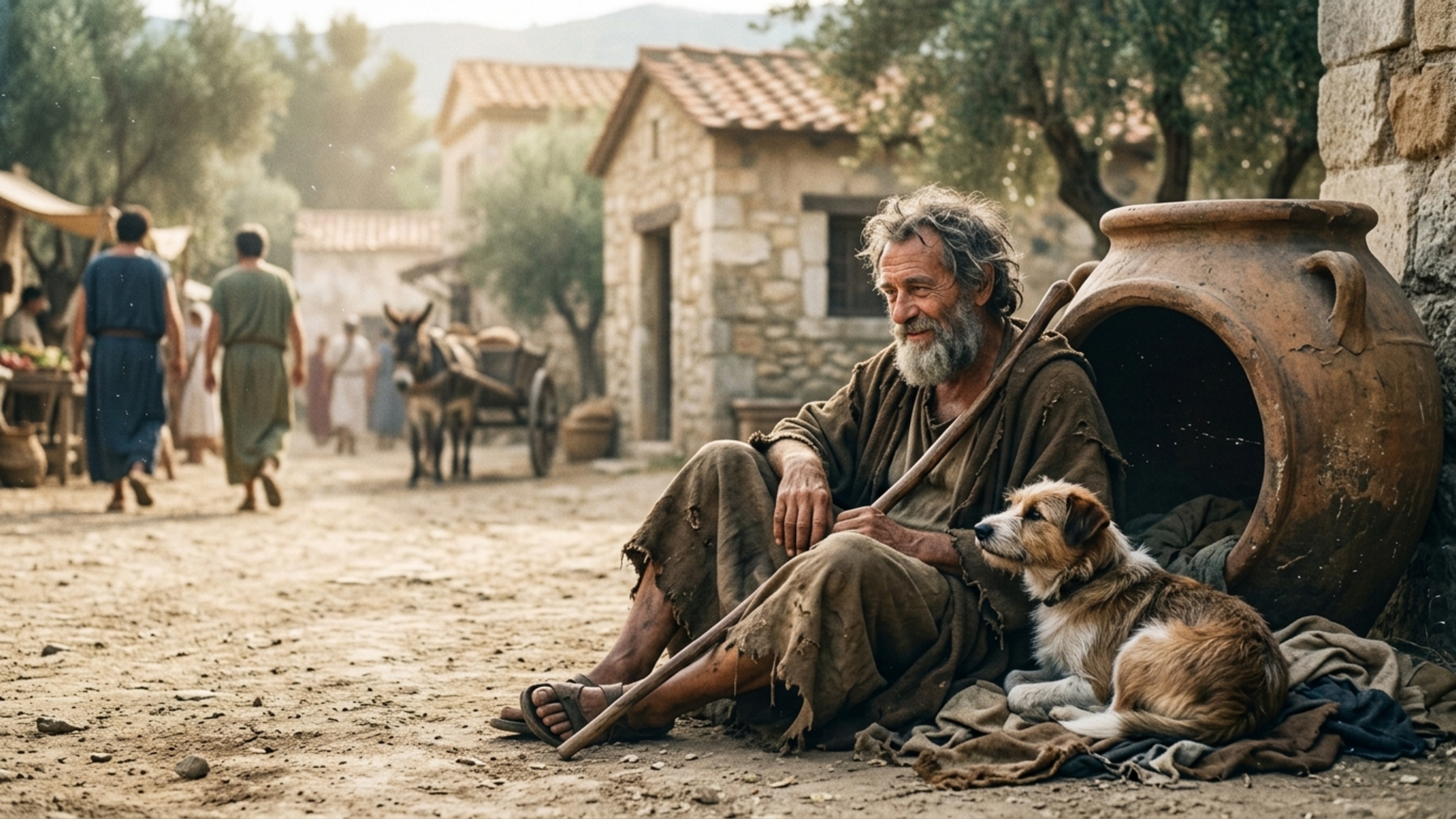Diógenes de Sinope, o filósofo cínico: “Os seres humanos vivem artificialmente e deveriam observar os animais para reaprender a simplicidade.”