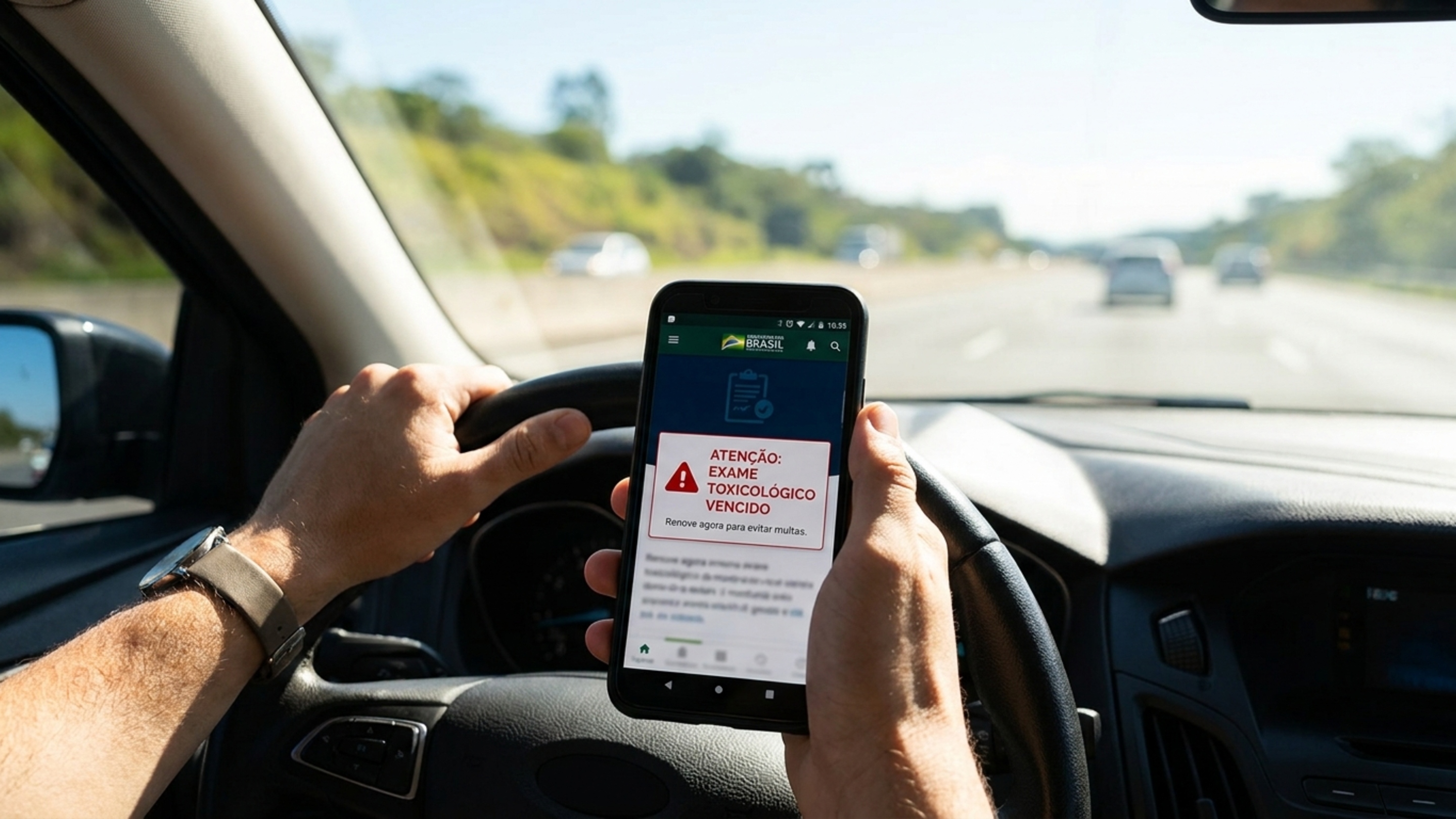 Multa automática de R$ 1.467,35: Detran emite comunicado para motoristas que ignorarem exame toxicológico em 2026