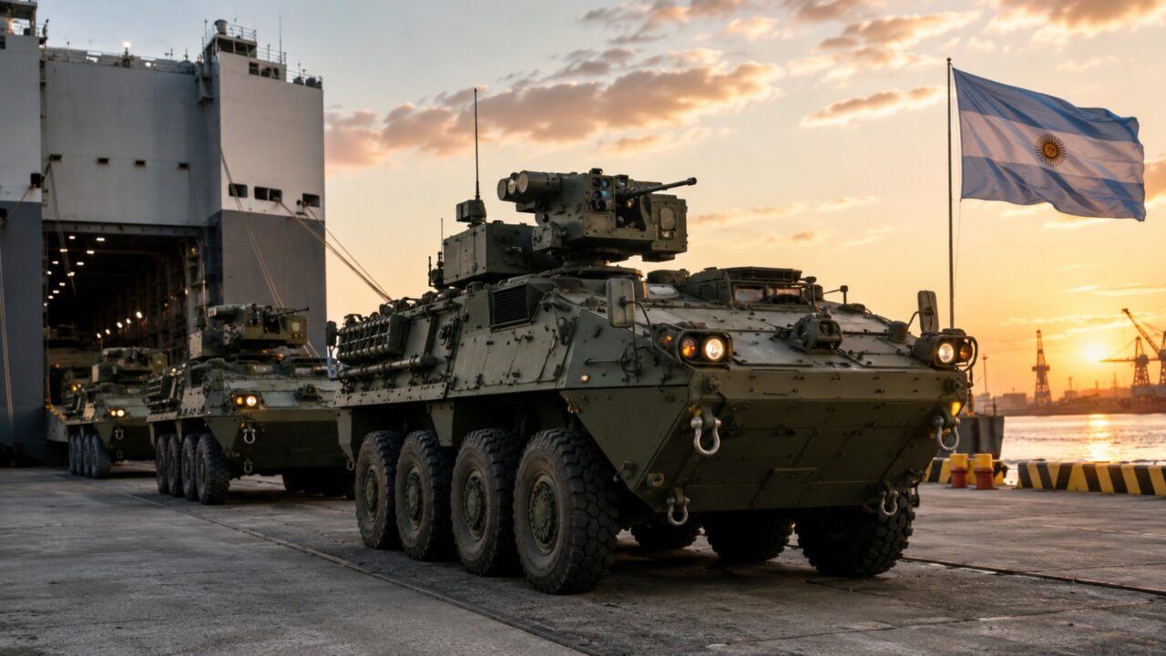 Exército Argentino apresenta seus primeiros 8×8 Strykers para a Brigada Mecanizada