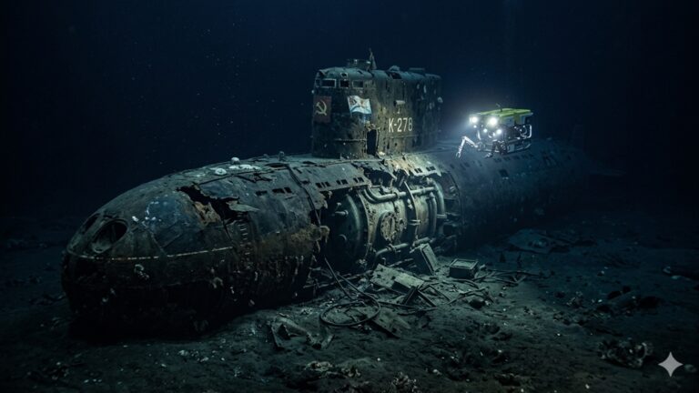 Exploração em profundezas do oceano descobre um antigo submarino nuclear da URSS que continua liberando radiação