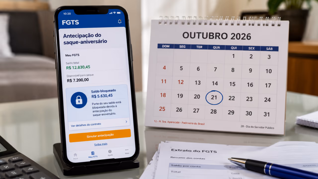 Saque-aniversário do FGTS tem regra especial até outubro de 2026 e exige atenção