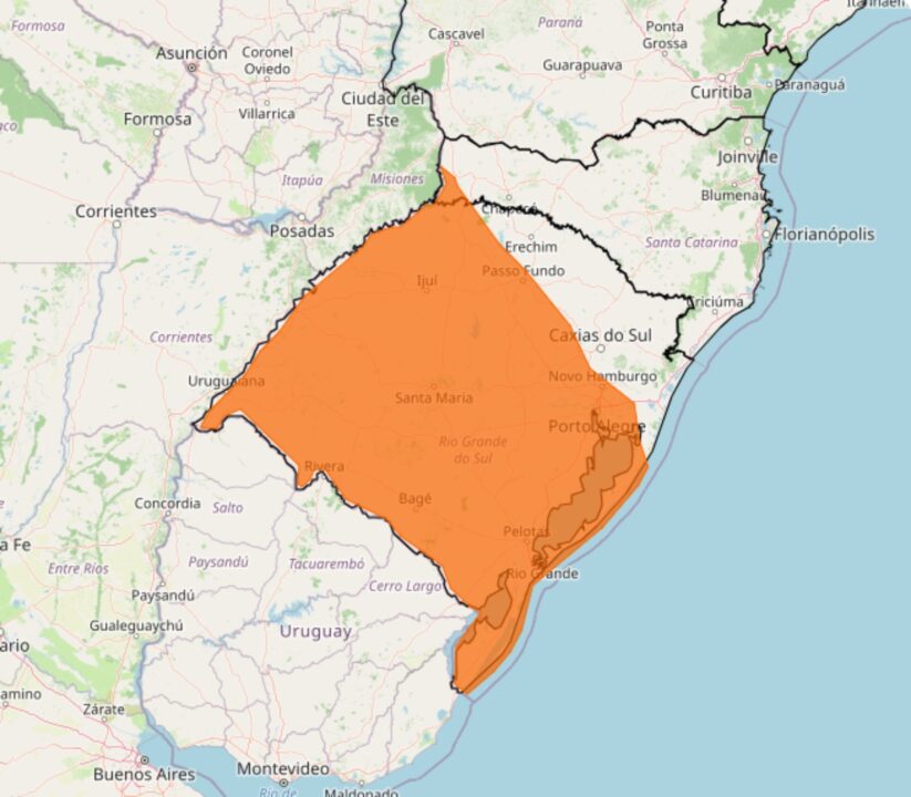 Forte tempestade atinge a região Sul do Brasil hoje, dia 07; segundo alerta do Inmet