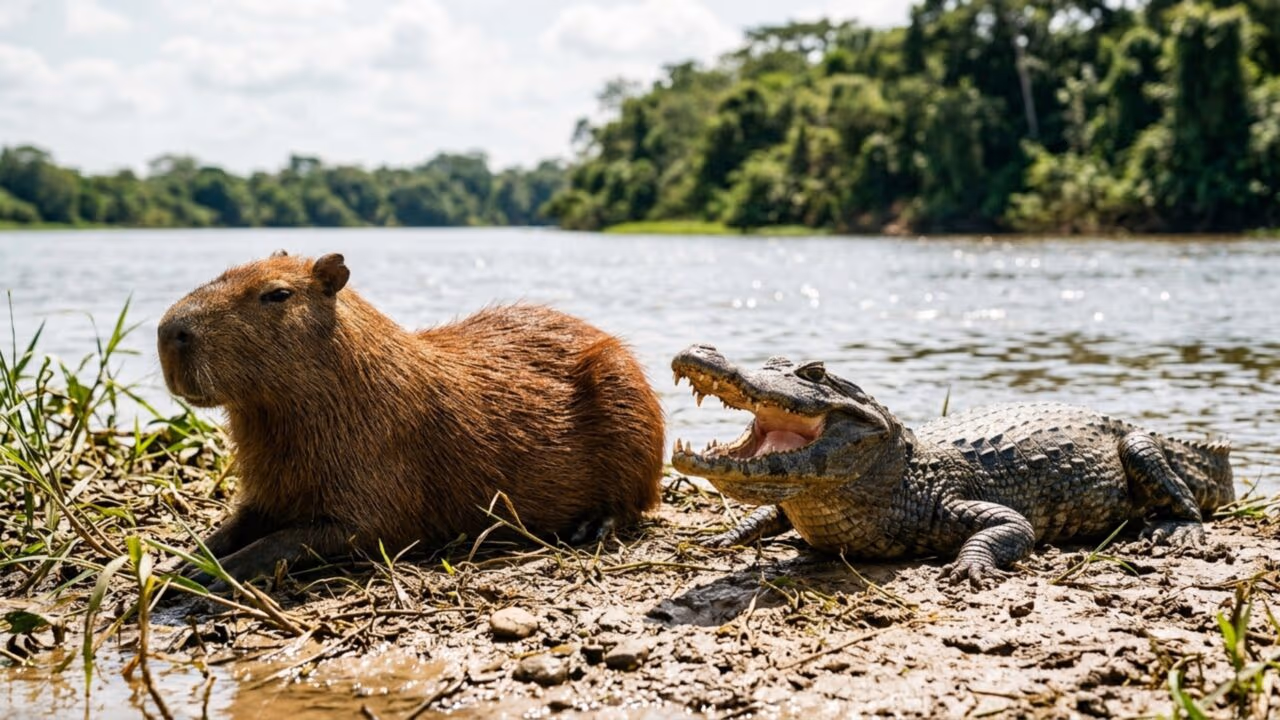 Por que jacarés quase nunca atacam capivaras?