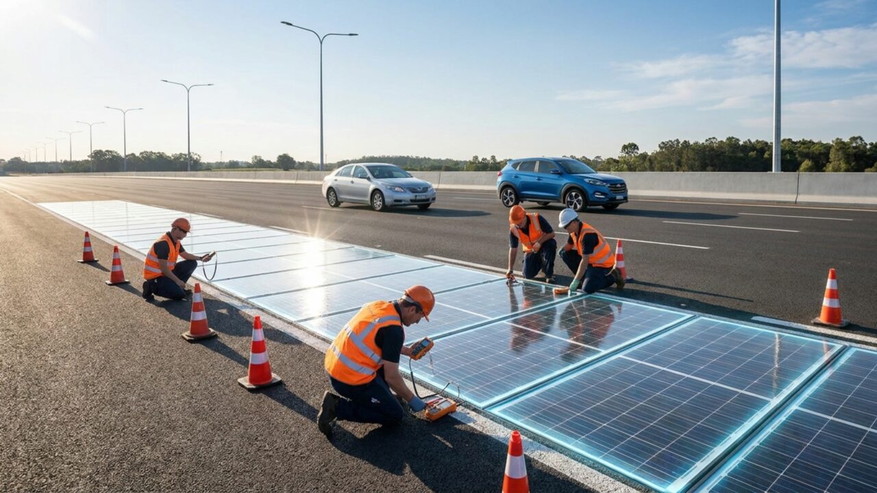 Adeus ao asfalto comum: EUA, França, Alemanha e Suíça começam a testar rodovias solares capazes de gerar energia para bairros inteiros