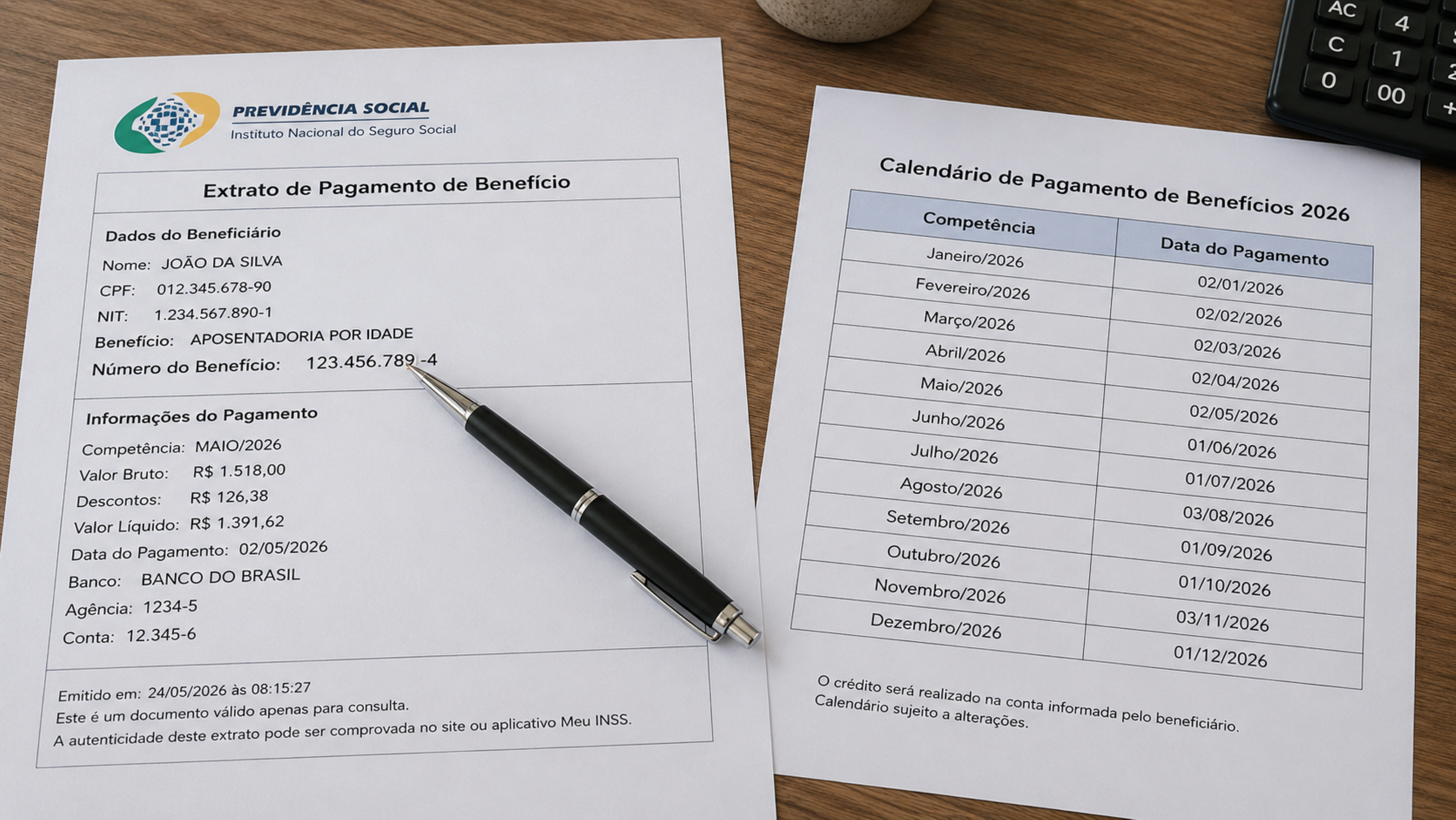 Calendário de pagamentos do INSS 2026 a partir de maio: confira as datas pelo número certo