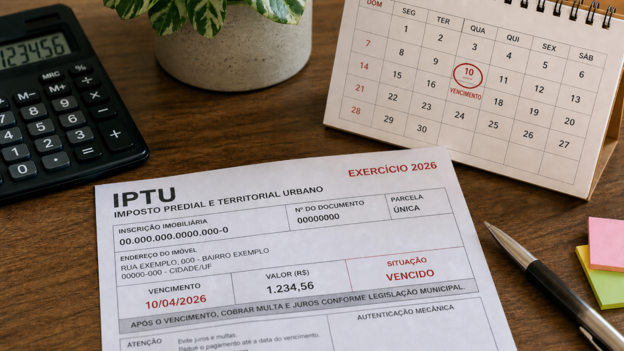 IPTU atrasado pode virar bola de neve mesmo quando a multa parece pequena no começo
