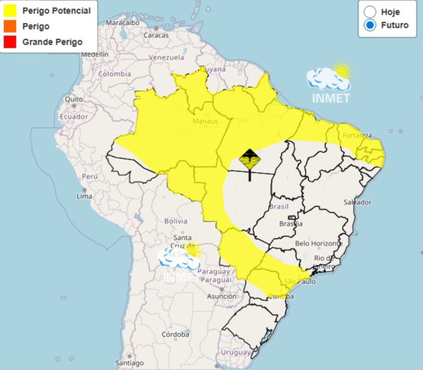 Inmet solta alerta para fortes chuvas nesta 6°feira, 15; veja as regiões