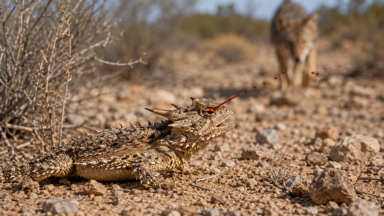 O animal que parece inofensivo, mas dispara sangue pelos olhos quando a ameaça chega perto