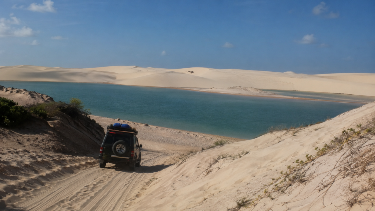 A paisagem brasileira que parece impossível e revela lagoas transparentes no meio de dunas sem fim