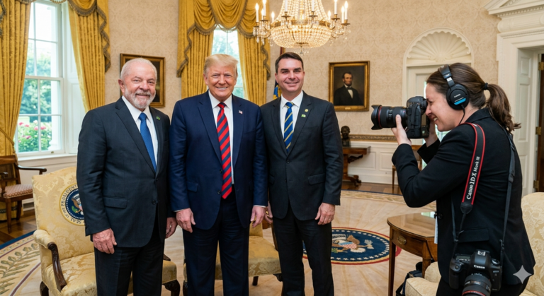 Crusoé: Todos querem uma foto com Trump