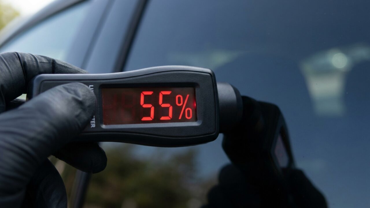 Motoristas que usam adesivos ou películas escuras no para-brisa podem ser multados mesmo com o carro parado