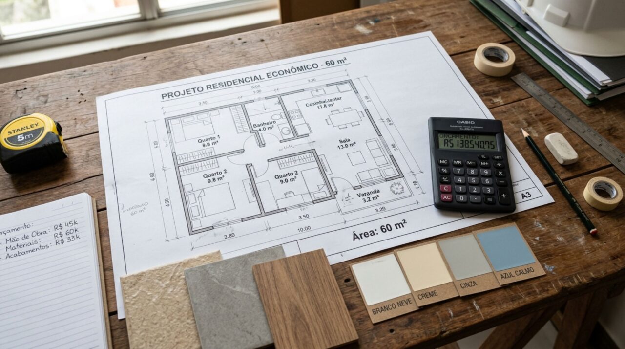 Quanto custa construir uma moradia popular de 60 m² com valores atualizados em 2026