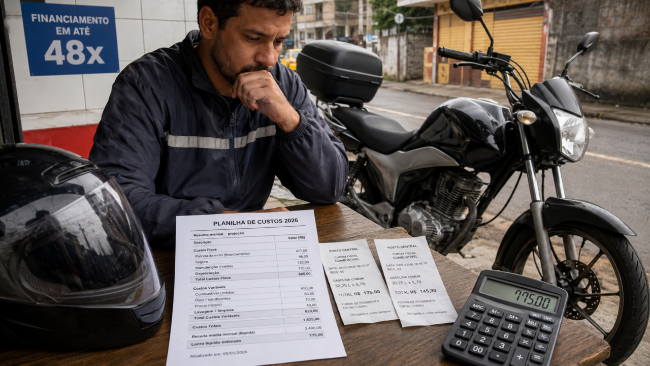 Comprar moto para trabalhar em aplicativo vale a pena? Veja a conta real de custos