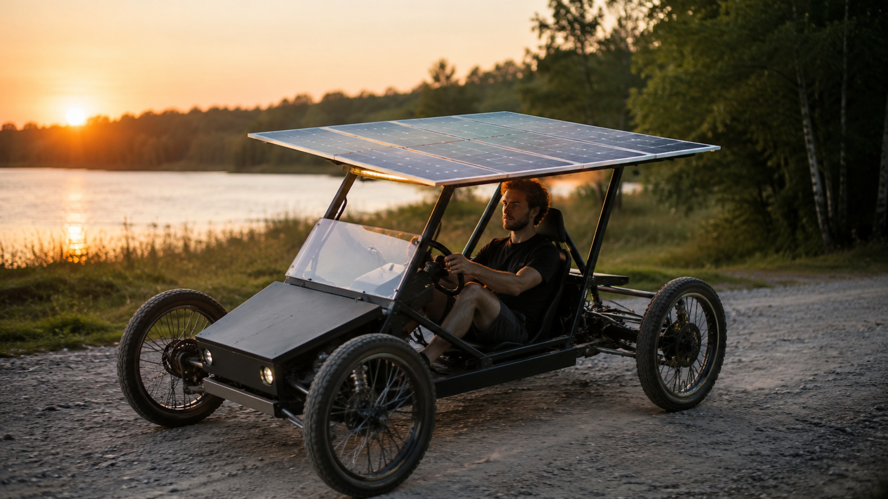 Não é mágica, é ciência: YouTuber constrói carro solar 4×4 com 100 km de autonomia usando peças de bicicleta