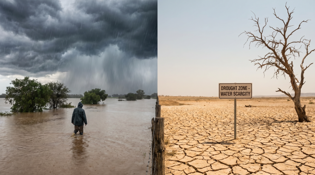 Novo estudo aponta que a chuva está cada vez mais intensa e concentrada, agravando as secas mesmo onde chove mais