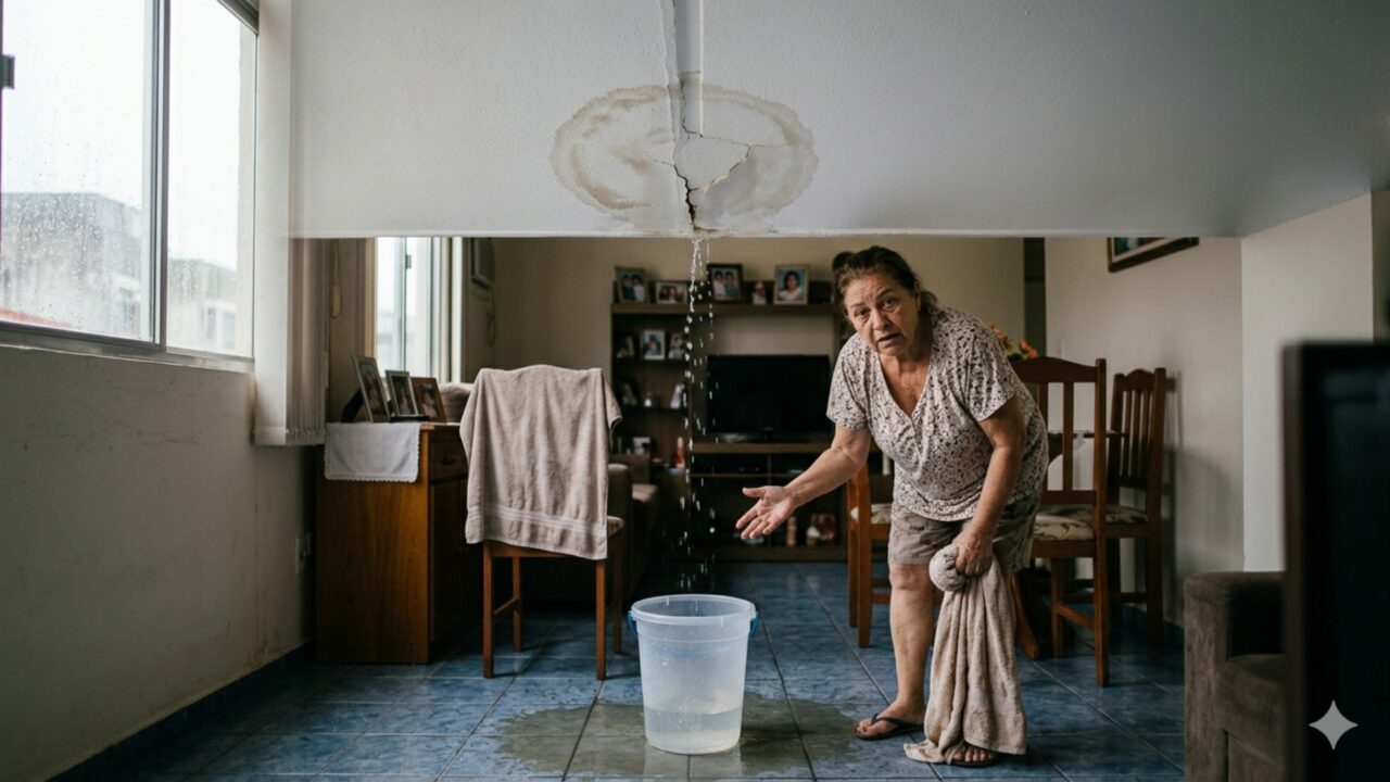 O fato dos vazamentos de água da chuva virem de um elemento comum não significa que a comunidade é responsável por todos os danos