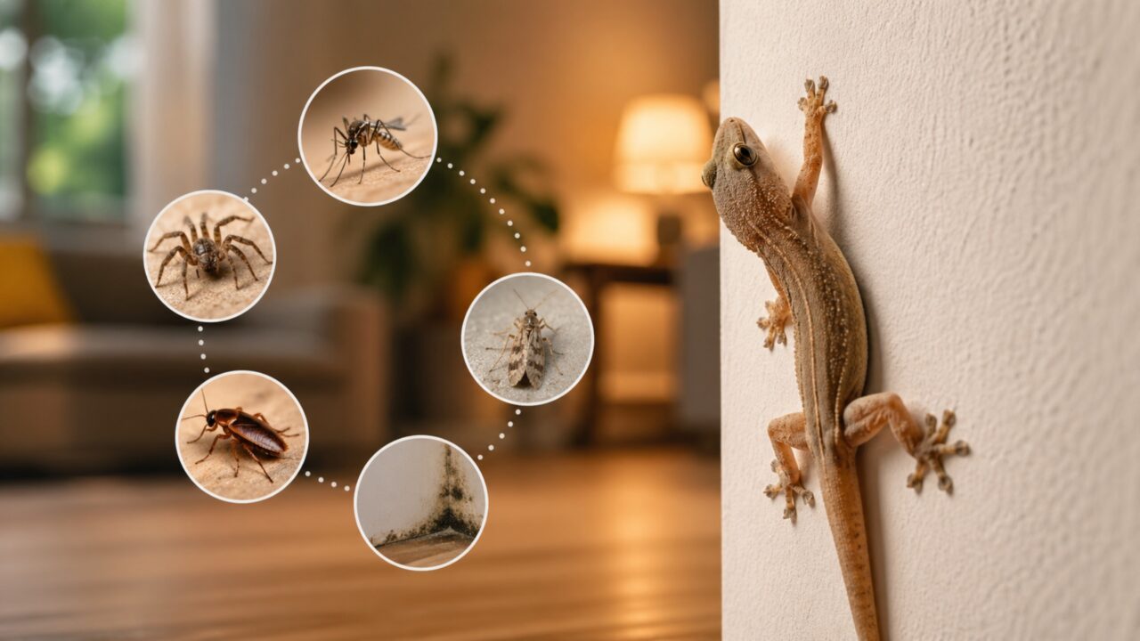O que significa quando lagartixas começam a aparecer constantemente dentro de casa?