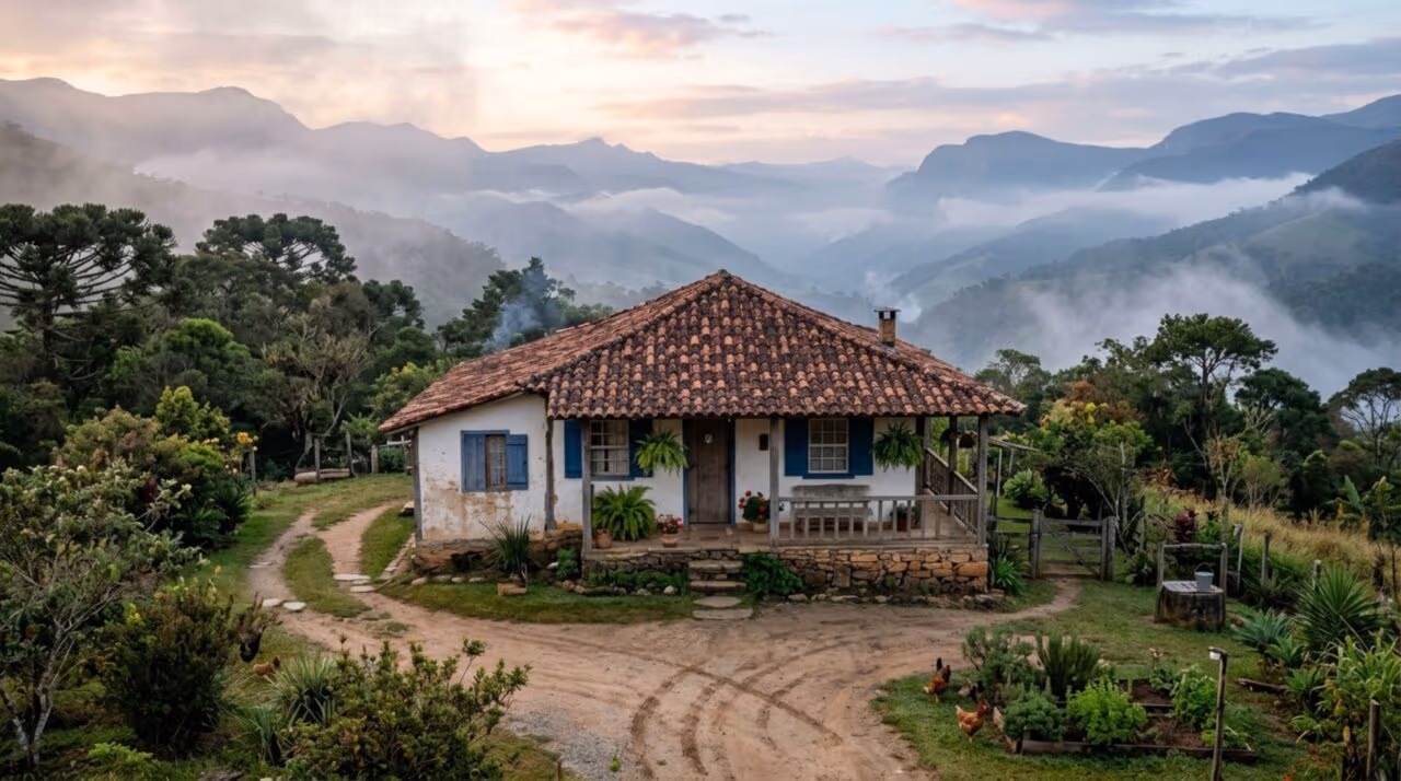 Em Minas Gerais, esse homem escolheu paz e decidiu viver sozinho em um casarão nas montanhas